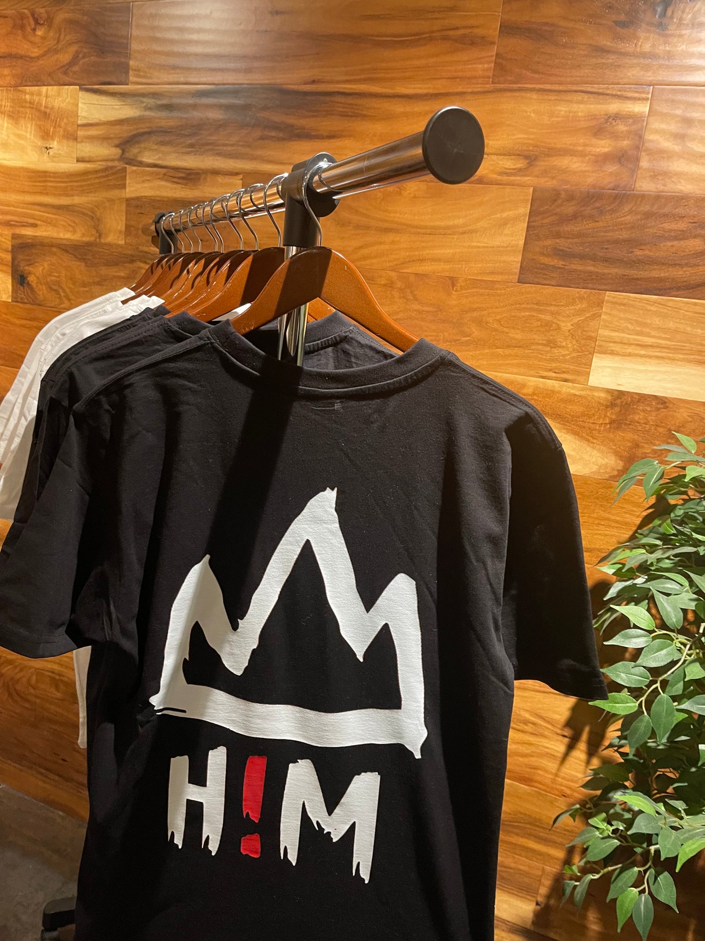 Short Sleeve H!M Long one of one Black Tee